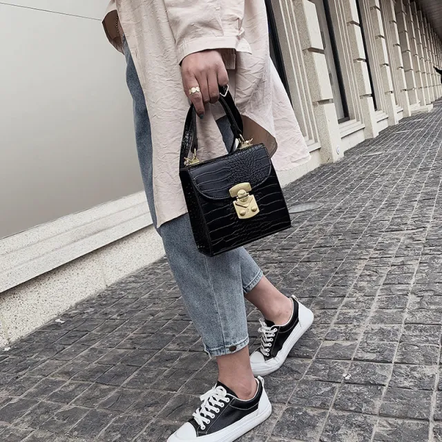 All Match Textured Single Shoulder Diagonal Bag Black - Shop at LoveMi