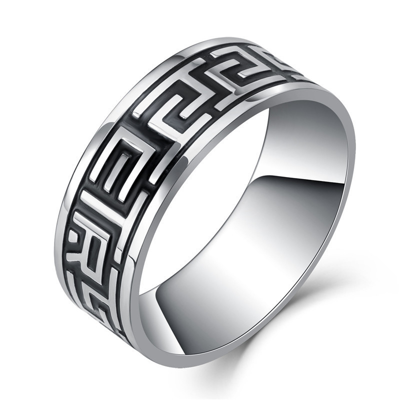 Title 1, Heren titanium stalen vintage ring titanium staal