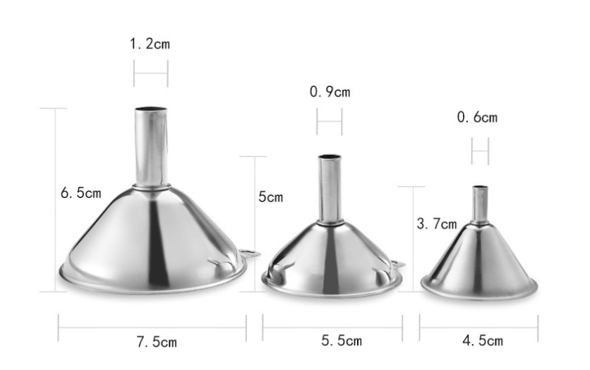 Title 1, Portable Stainless Steel Mini Metal Funnel 3-In...