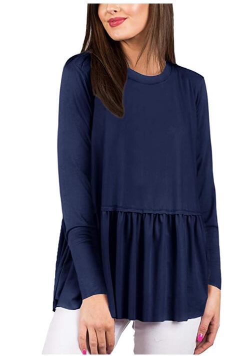 Women's Autumn Casual Ruffled Flared Blouse T shirt