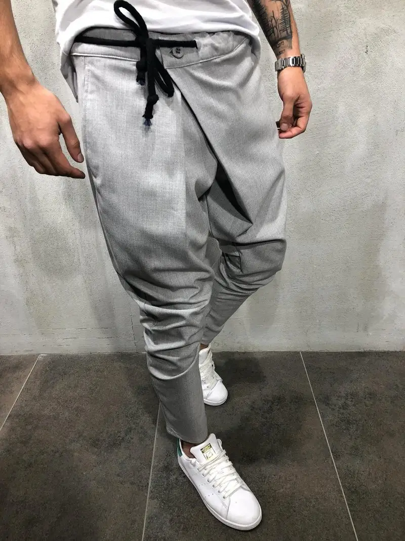 Trousers Drawstring Waist Spot Men's Casual Pants