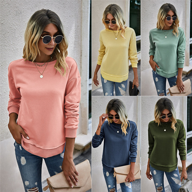 Title 4, Fashion Sweater Solid Color Irregular Stitching...