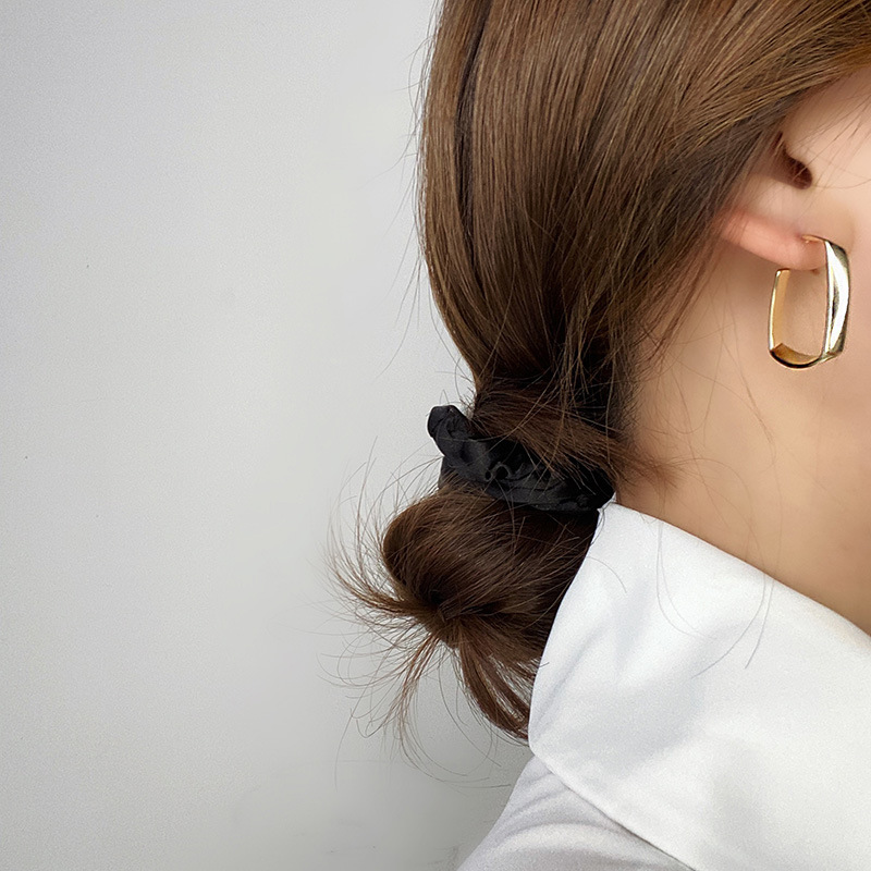 Geometric French Earrings Women's New Trendy Metal Irregular  Needle Jewelry