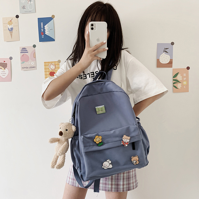 Bear Doll Backpack Fashion All-Match Canvas