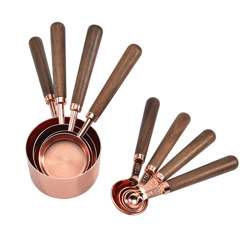 Title 1, Copper-plated Spoon Measuring Cup With Walnut H...