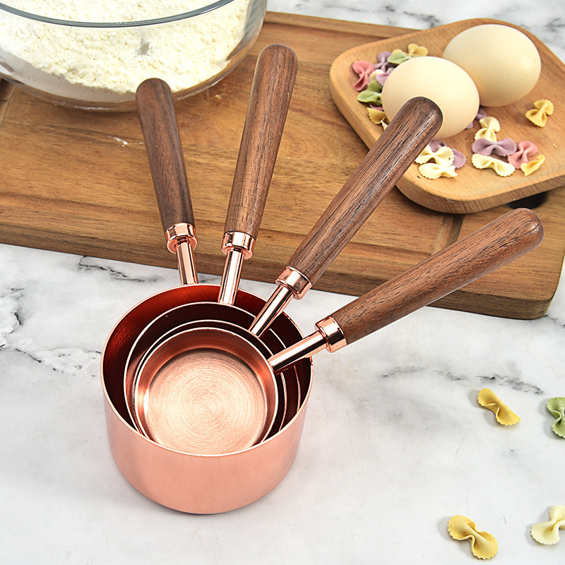 Title 5, Copper-plated Spoon Measuring Cup With Walnut H...