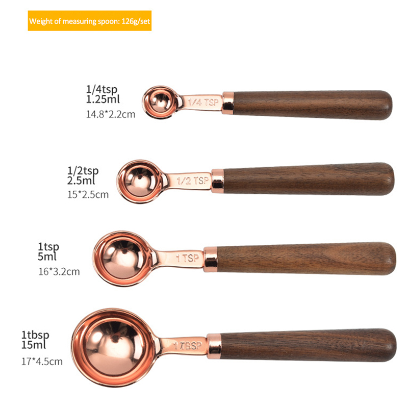 Title 3, Copper-plated Spoon Measuring Cup With Walnut H...