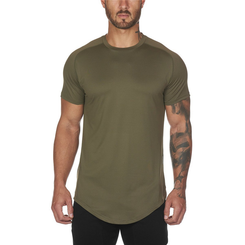 T-shirt Men's Slim Round Neck Mesh Breathable Short Sleeves