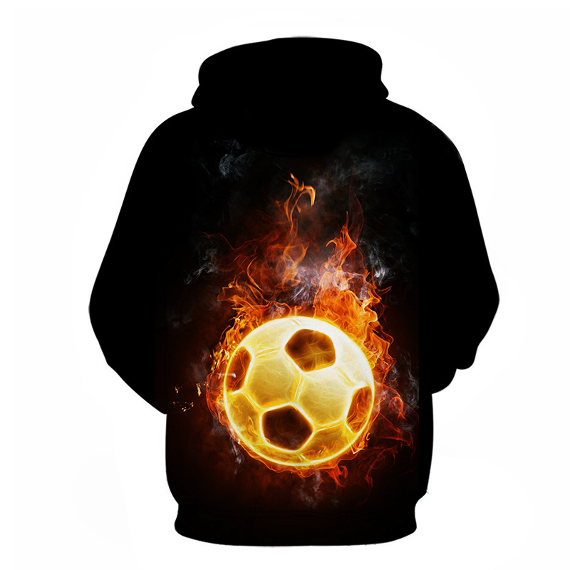 Starry Sky Smoke Ring Spark Fireball 3D Digital Printing Hooded Loose Large Size Sweater