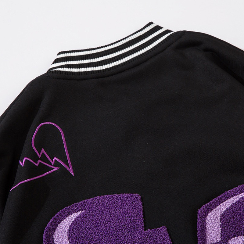 Men's Retro Simple Style Heartbreak Embroidery Baseball Uniform Jacket