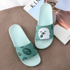 Indoor Non-slip Cute Home Bathroom Sandals - Green - View 1