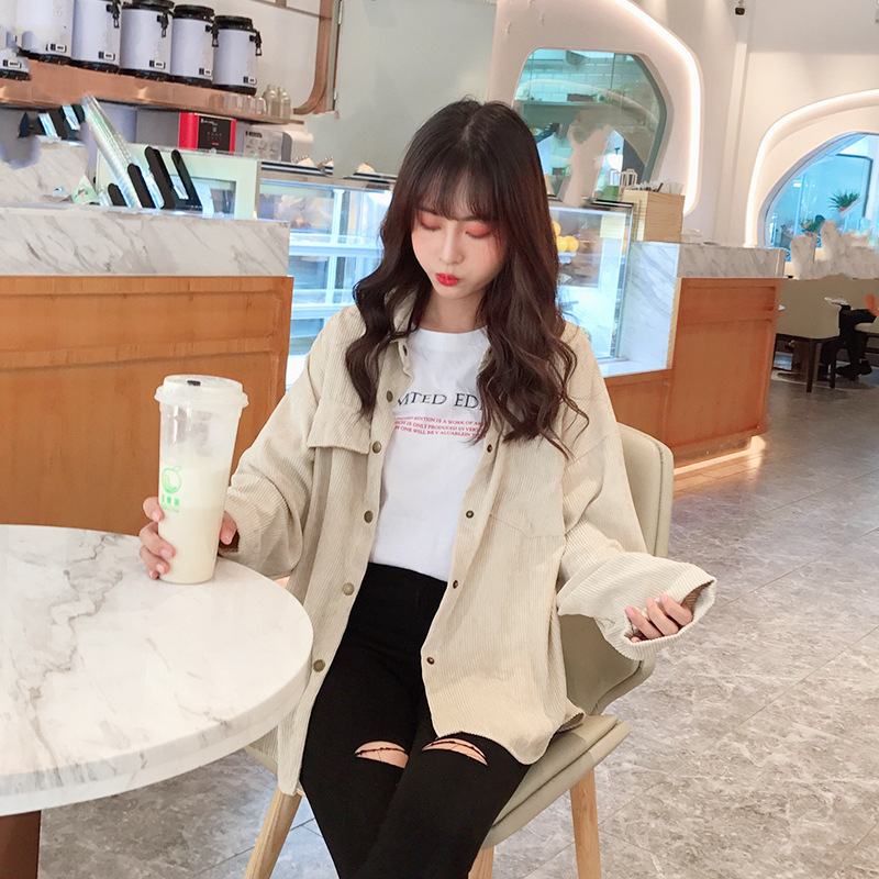 Corduroy Loose Long-sleeved Shirt Quality All-match Jacket