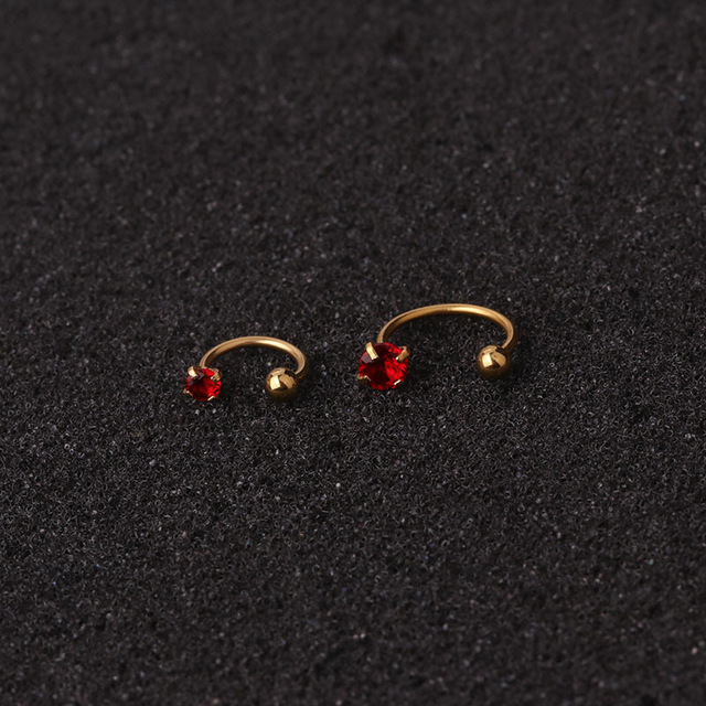 Puncture Zircon C Type Nose Nail Stainless Steel