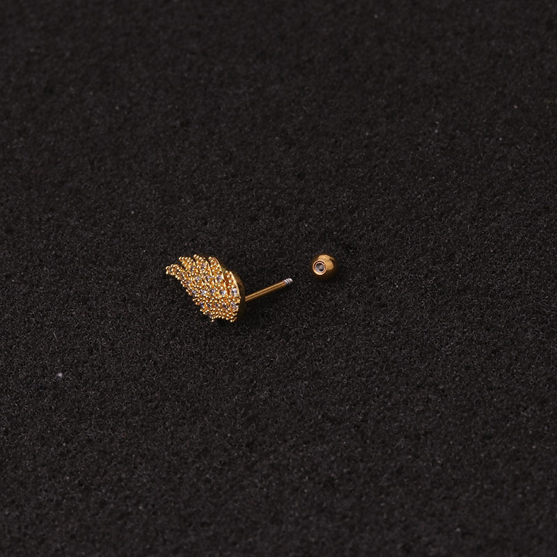 Stainless Steel Screw Earrings Flower Ear Bone Nails