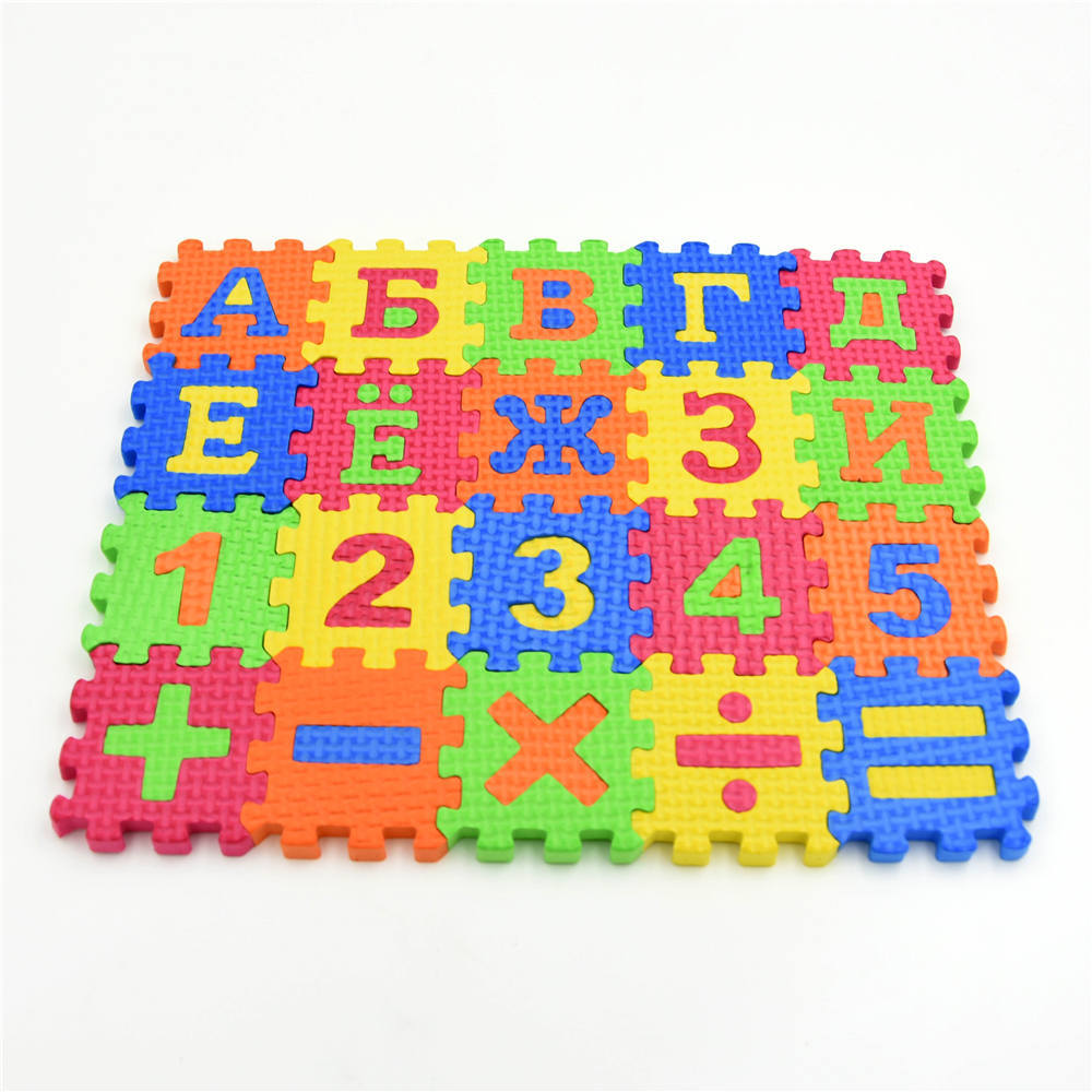 Title 4, 60PCS Babi Russian Alphabet Number Puzzle Mat