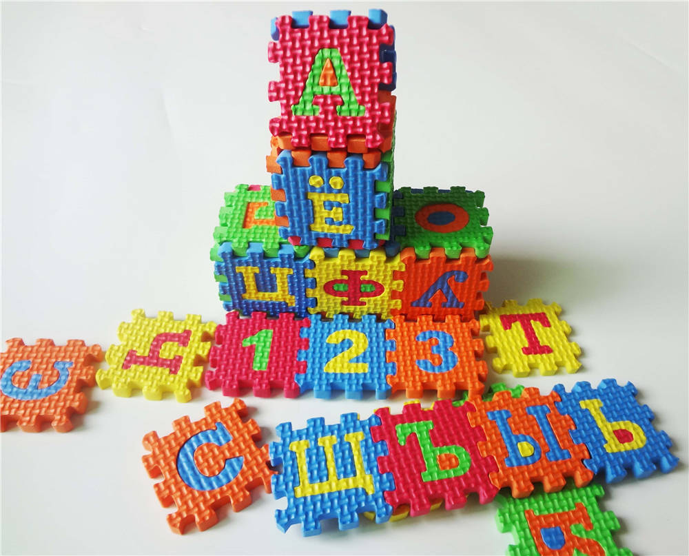 60PCS Baby Russian Alphabet Number Puzzle Mat