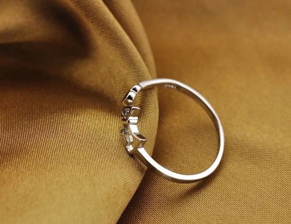 Zircon Opening Adjustable S925 Sterling Silver Ring