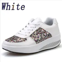 Sequin women's sneakers - White