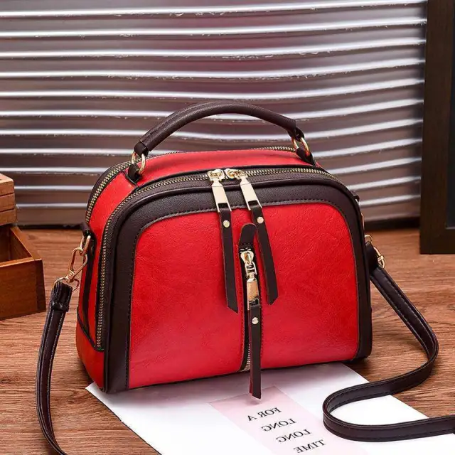 Retro Ladies Small Square Shoulder Messenger Bag Handbag Red - Shop at LoveMi