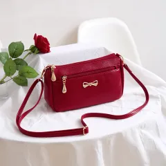 Summer New Mother Handbags Korean Women's Atmospheric Messenger Bag - Red - View 1