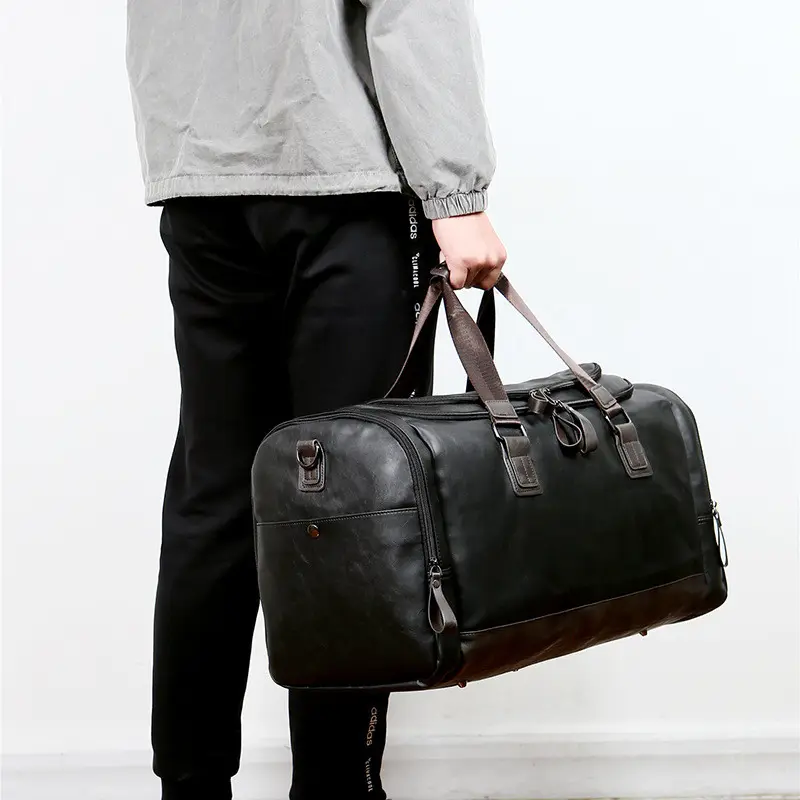 Pu Leather Large Capacity Travel Bag Men's Business Duffel