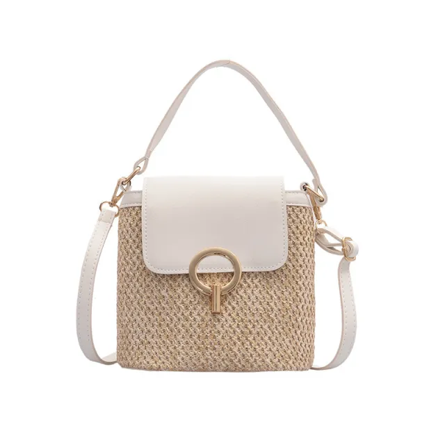 Straw Bag Women Fashion Hand knitted White - Shop at LoveMi
