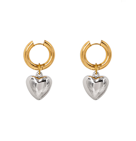 Heart-Shaped Korean Temperament Internet Celebrity Exaggerated Personality Premium Earrings