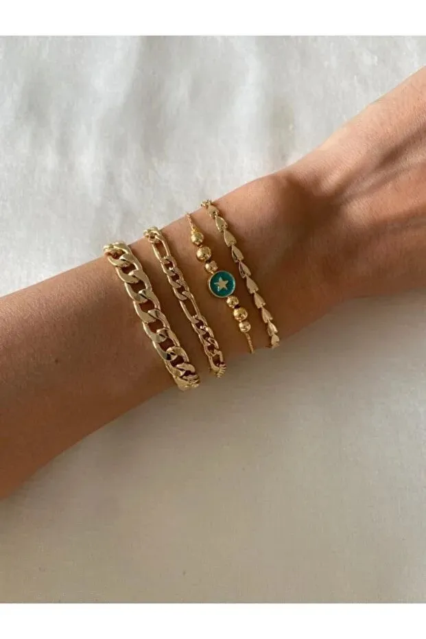 World Star Bracelet Set Four Piece Layered Adjustable Elegant Fashion Jewelry Gift For Her - Shop at LoveMi