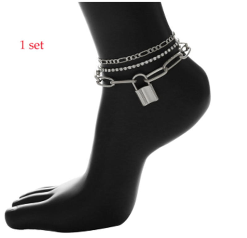 Title 6, Single Layer Thick Chain Hollow Simple Anklet