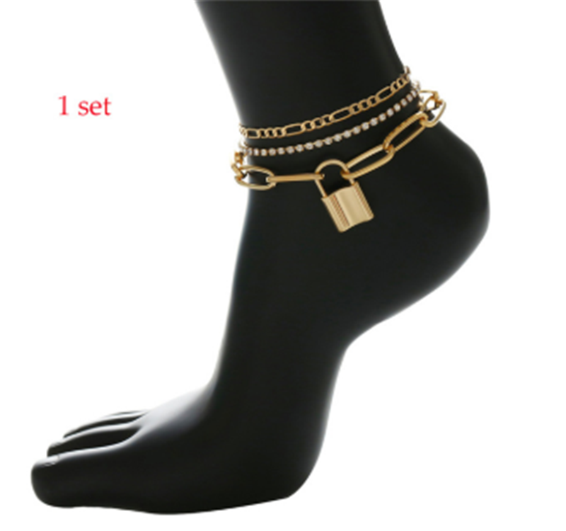 Title 11, Single Layer Thick Chain Hollow Simple Anklet