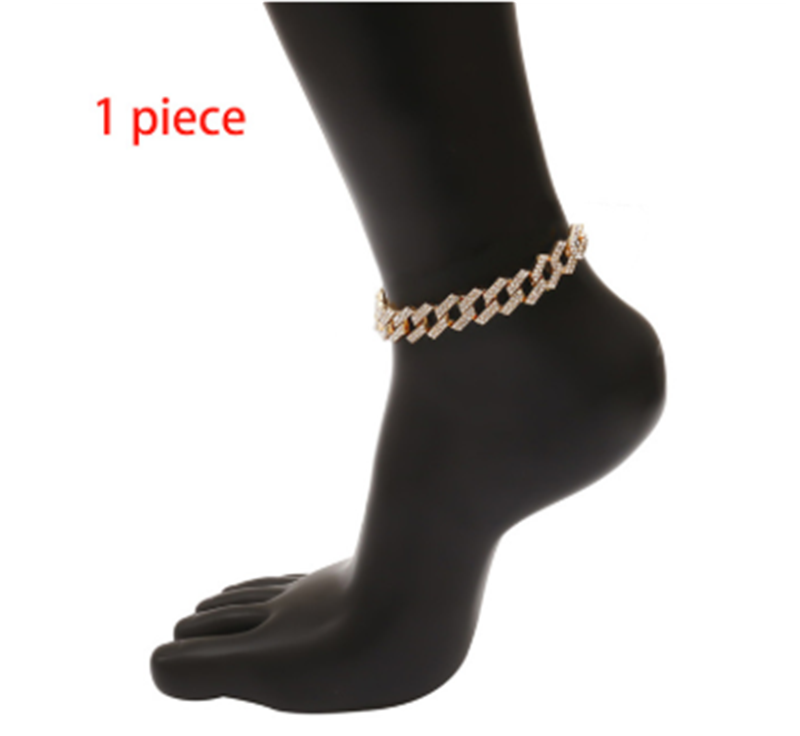 Title 7, Single Layer Thick Chain Hollow Simple Anklet