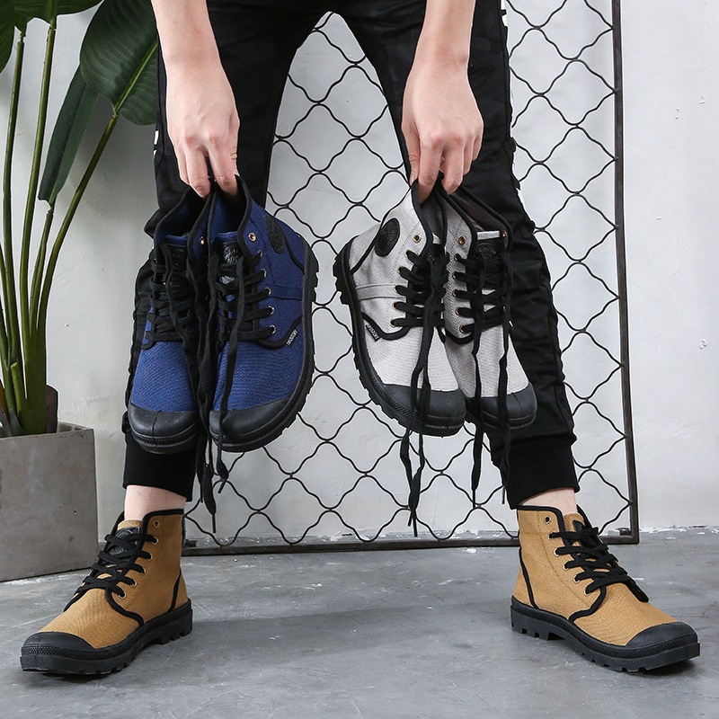 Title 5, Casual High-Top Lace-Up Canvas Shoes Men