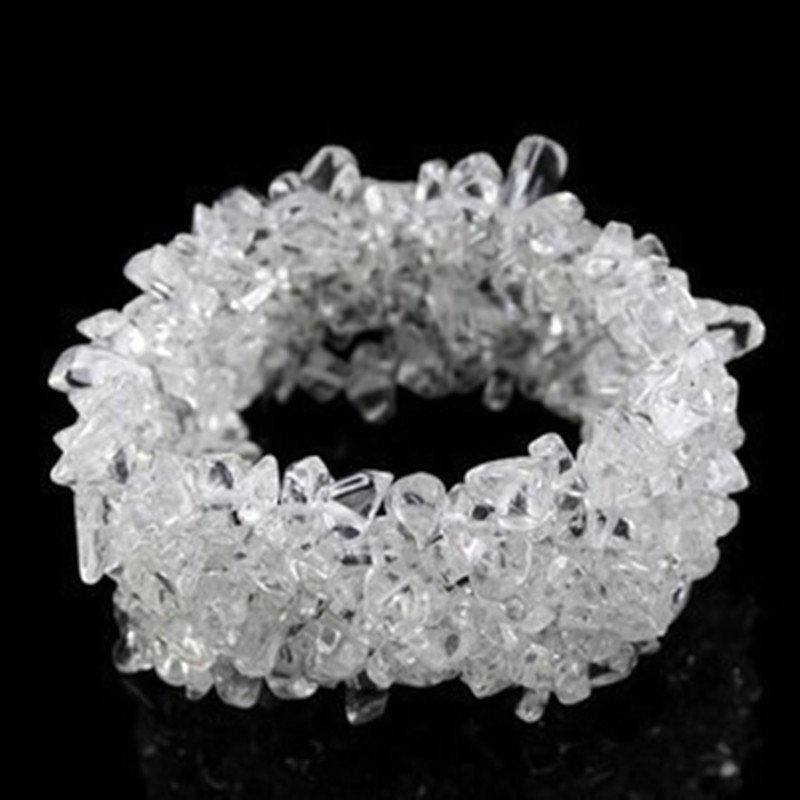 Garnet Purple Yellow White Powder Crystal Crushed Stone Bracelet
