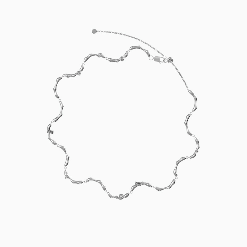 Small Design Sense Wave Pattern Jewelry Adjustable Necklace