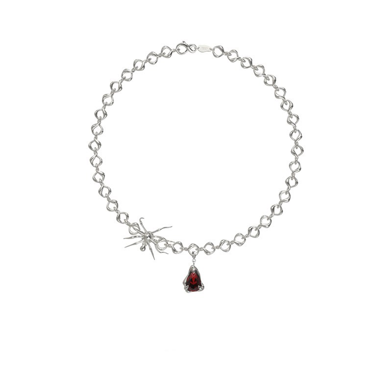Blood Drop Pendant Twist Necklace Female Clavicle Chain