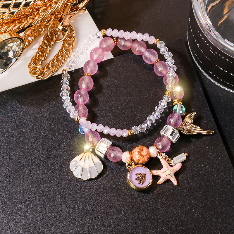 Fresh Ocean Style Beaded Crystal Bracelet