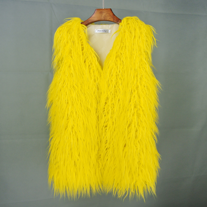 Mid-length Beach-like Wool Fur Vest Warm Vest Women's Vest Jacket