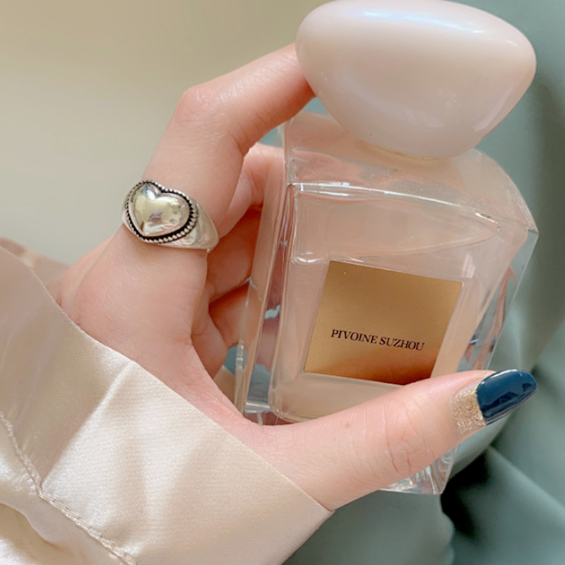 Wide Face Love Ring Female Retro Fashion Ins Personality Trend Convex Heart Ring