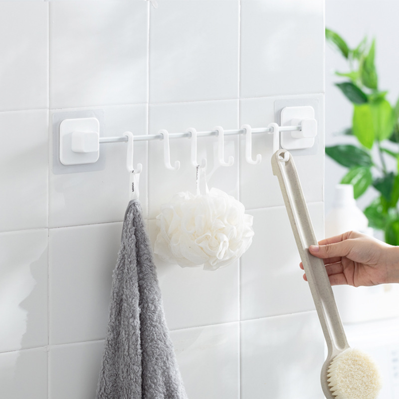 Hanging Row Hook Kitchen Supplies Free Perforation Wall Hanging Rack