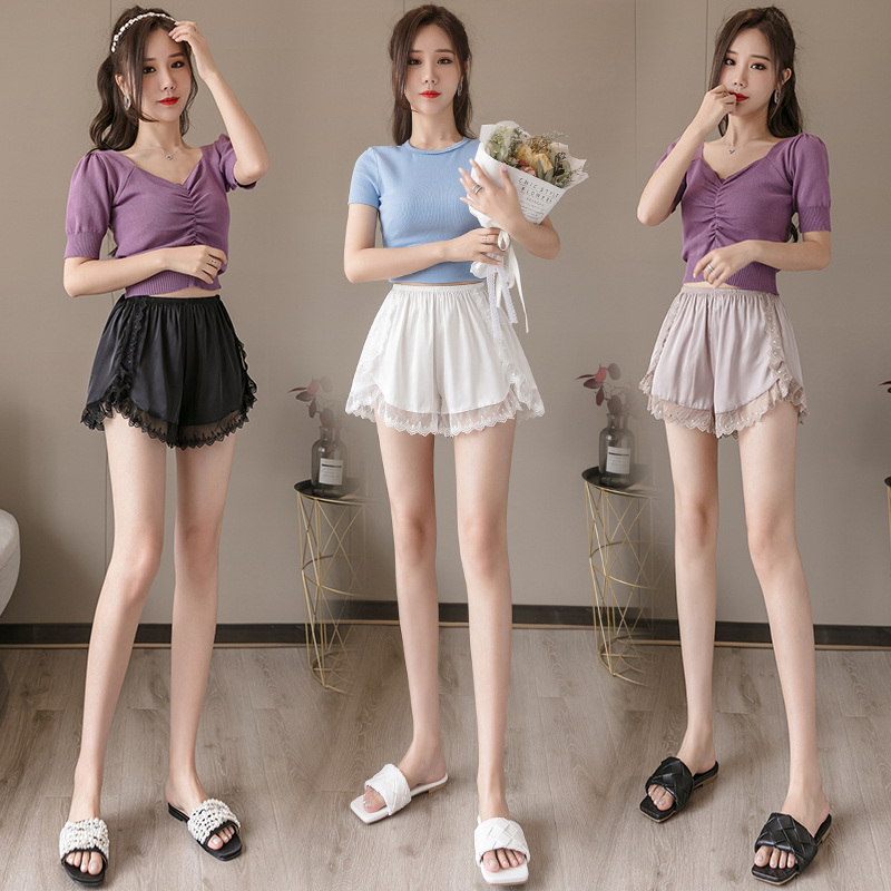 Lace Safety Pants Women Ice Silk Plus Size Leggings