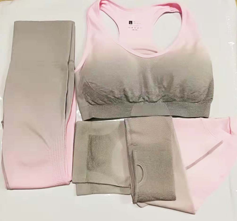 Ombre Crop Top Yoga Shirts for Women Seamless Long Sleeve Workout Tops Gym Shirts with Thumb Hole Fitness Crop Top Camisas Mujer