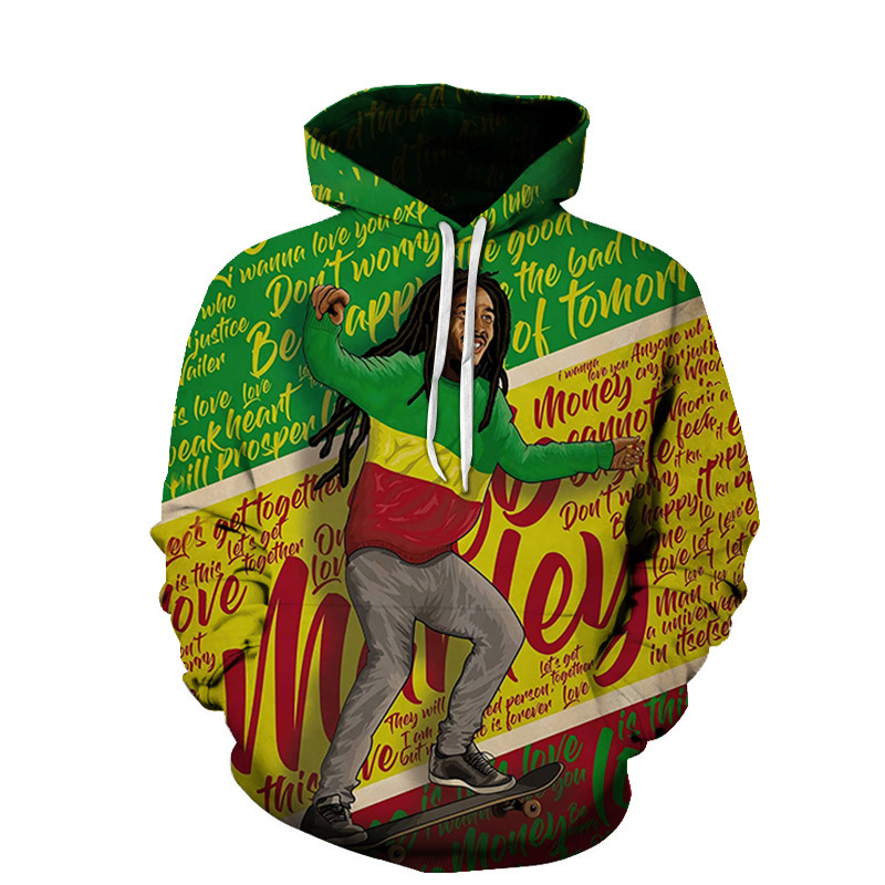 Title 5, Printed Loose Sweatshirt Hooded Baseball Uniform