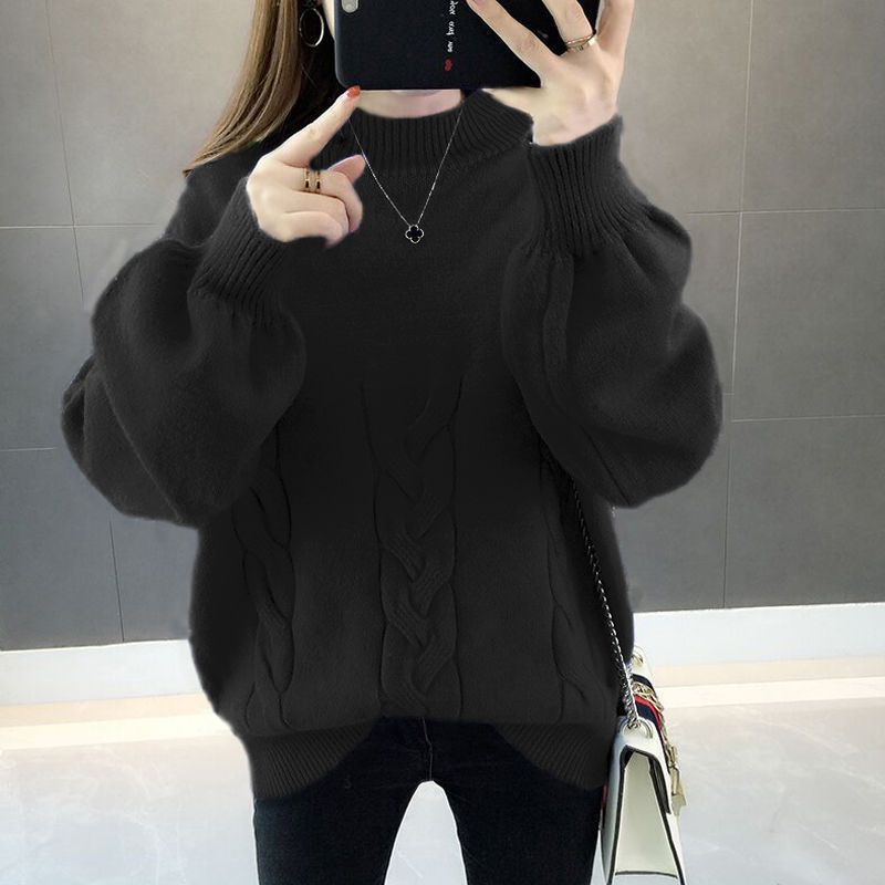 Half-High Collar Autumn And Winter Lazy Wind Sweater Women