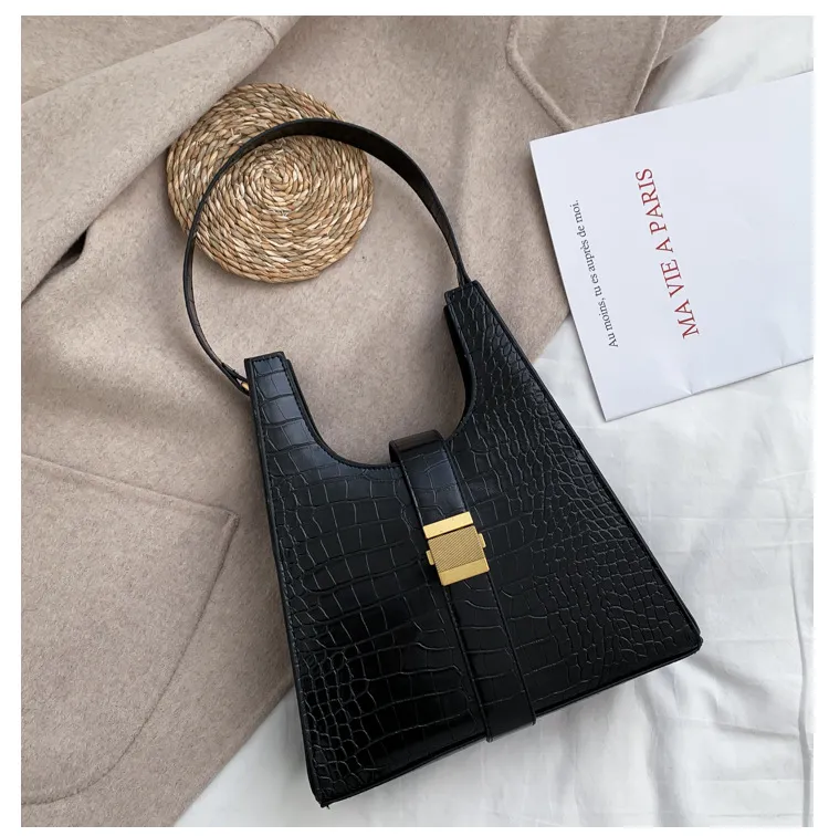 One-shoulder Armpit Bag Fashion Simple Handbag - Black