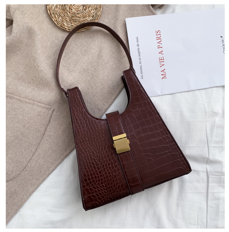 One shoulder Armpit Bag Fashion Simple Handbag Red - Shop at LoveMi