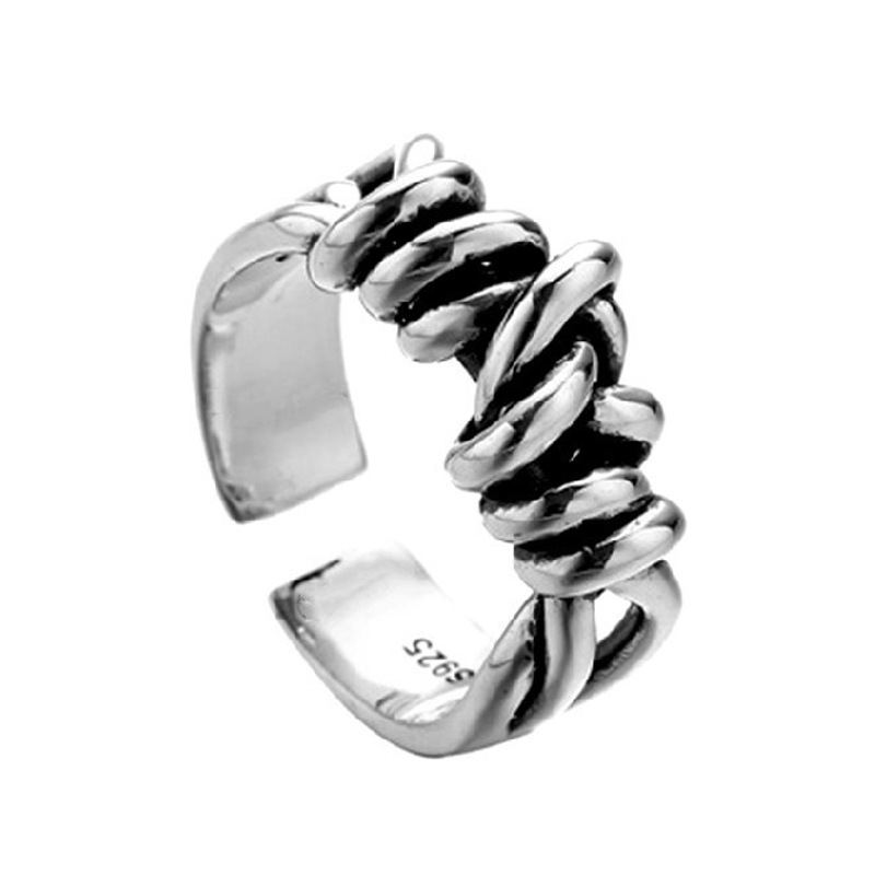Personality Niche Ring Street Trend Female Index Finger Cross Line Jump Di Ring
