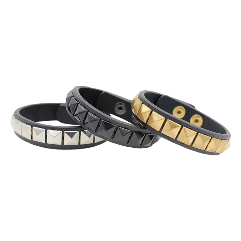 Single Tail Copper Rivet Bracelet Pu Bracelet