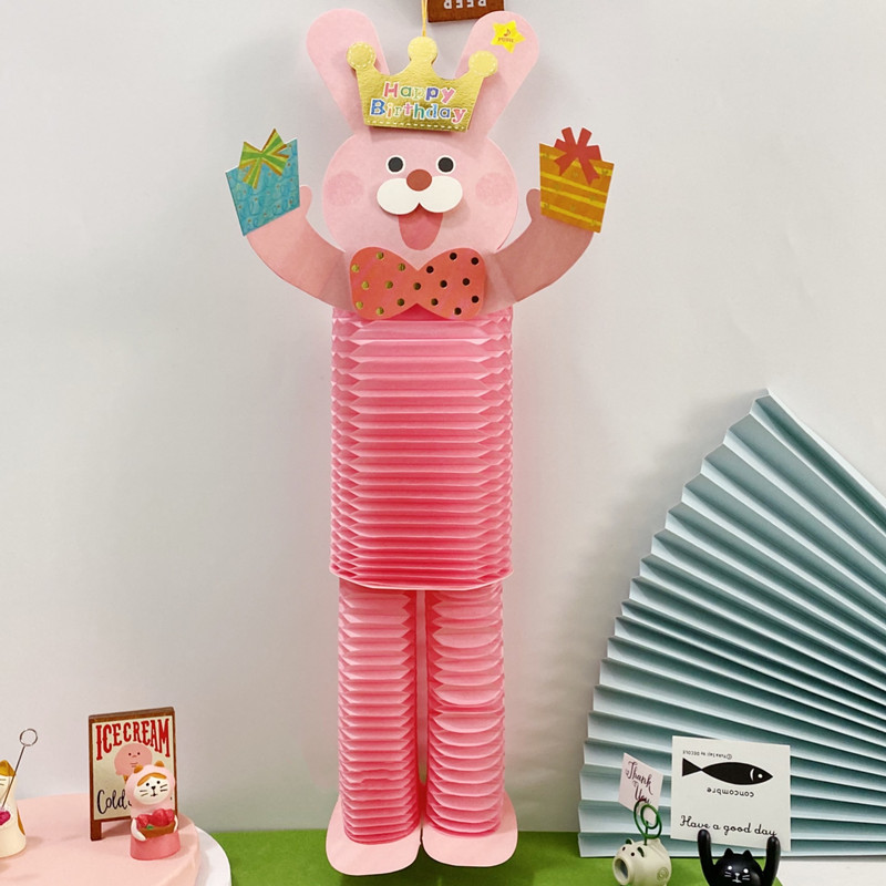 Three-Dimensional Music Card Pink Rabbit Birthday Gift — foto 2