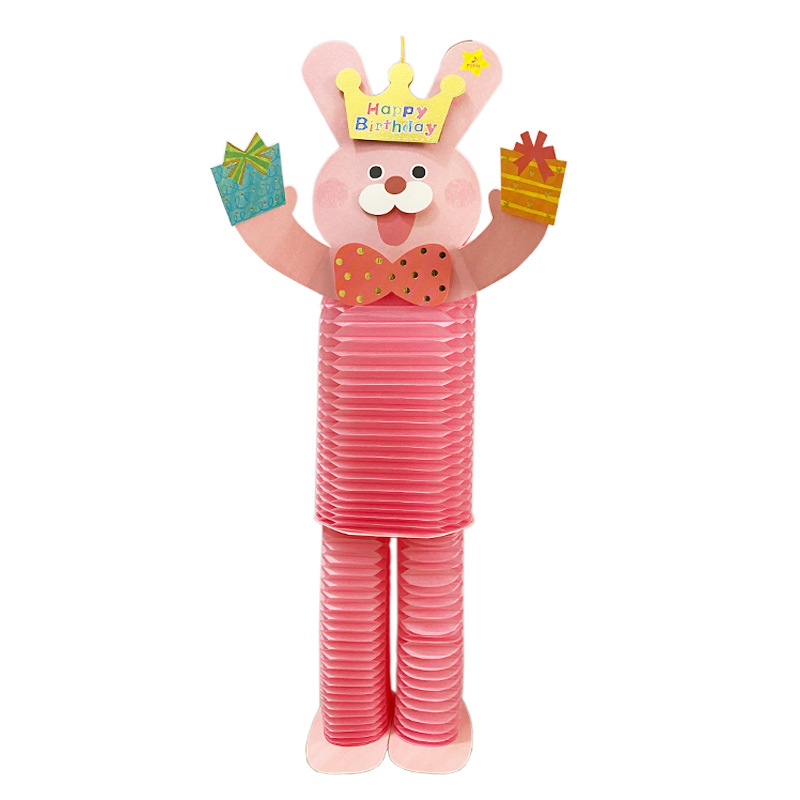 Three-Dimensional Music Card Pink Rabbit Birthday Gift — foto 5
