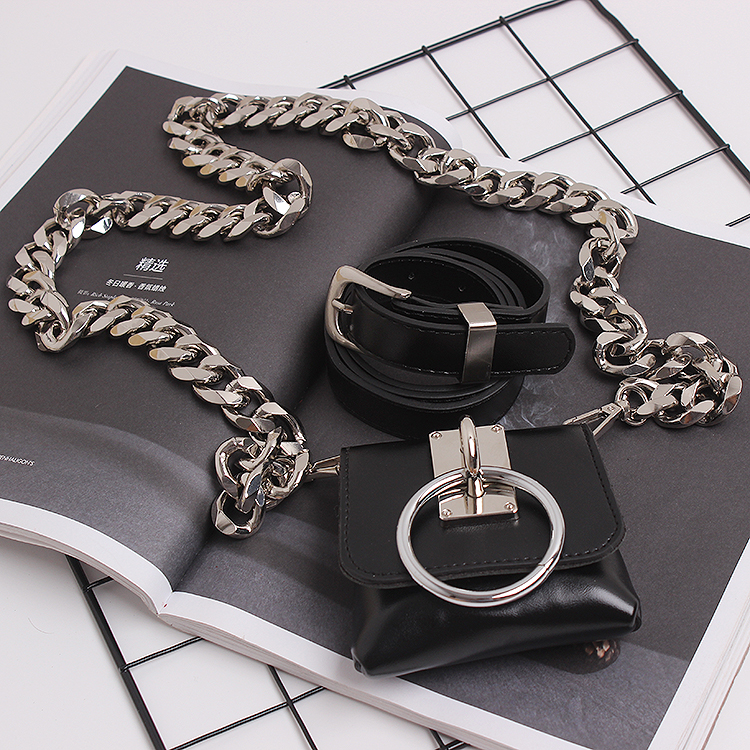 Title 12, Concave Shape Metal Ring Pig Nose Thick Chain D...